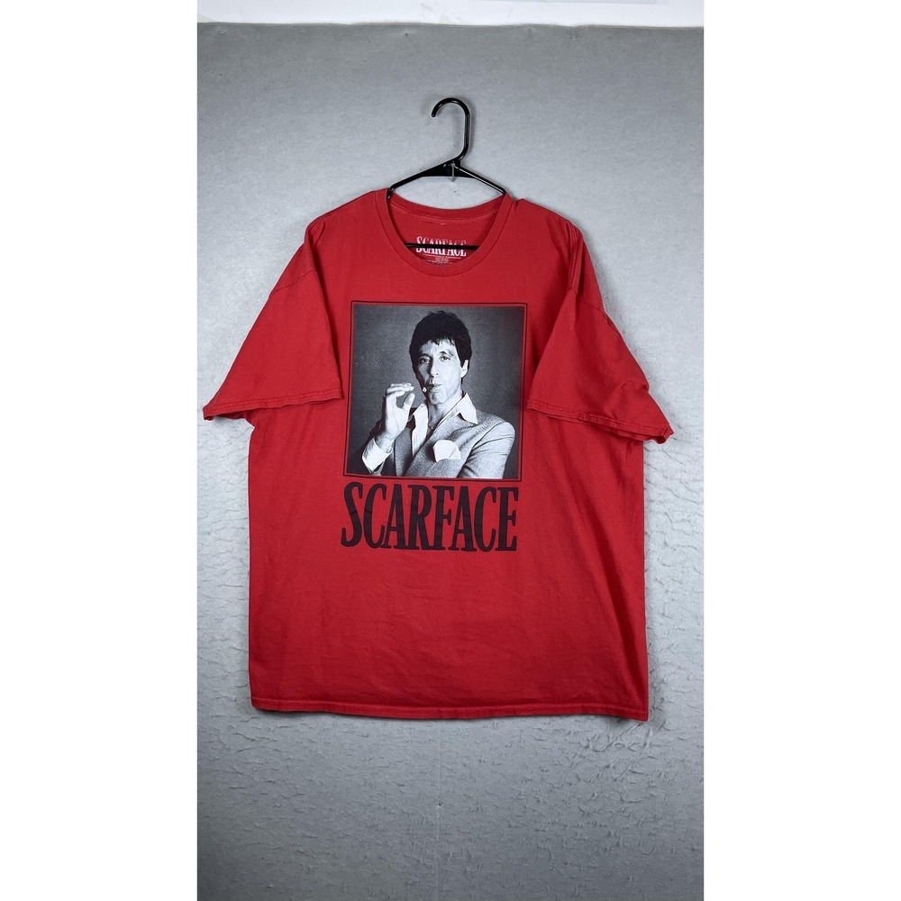 Scarface Shirt Mens 3XL Red Tony Montana Graphic Movie Tee T-Shirt Tagless‎